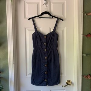 Navy blue button up dress by Abercrombie & Fitch